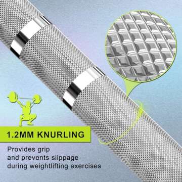 Olympic Weight Bar for Home Use with Knurled Grip