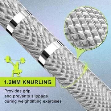 Olympic Weight Bar for Home Use with Knurled Grip
