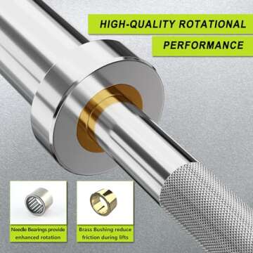 Olympic Weight Bar for Home Use with Knurled Grip