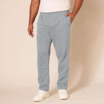 Amazon Essentials Men's Fleece Open Bottom Sweatpant (Available in Big & Tall), Light Grey Heather, X-Large