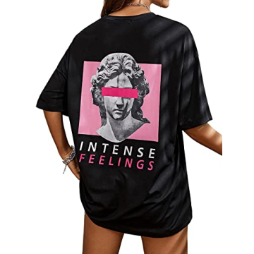 SweatyRocks Women’s Oversized Graphic T-Shirt for Casual Style