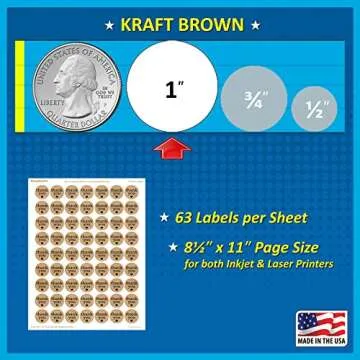 Pack of 1008 Kraft Thank You Sticker Labels with Black Hearts, 1 Inch Round