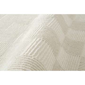 Revival Rugs Willow 8'x10' Washable Area Rug for Living Room Bedroom - 100% Recycled Oeko-TEX Certified, Medium Pile, Beige, Cream