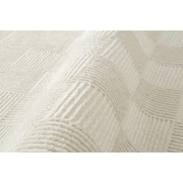 Revival Rugs Willow 8'x10' Washable Area Rug for Living Room Bedroom - 100% Recycled Oeko-TEX Certified, Medium Pile, Beige, Cream