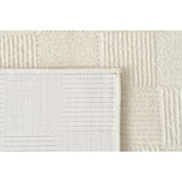 Revival Rugs Willow 8'x10' Washable Area Rug for Living Room Bedroom - 100% Recycled Oeko-TEX Certified, Medium Pile, Beige, Cream