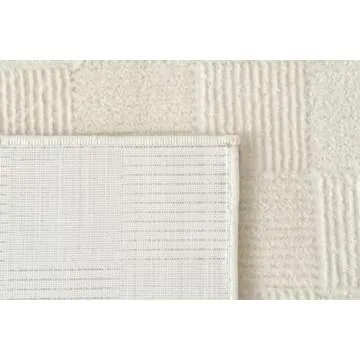 Revival Rugs Willow 8'x10' Washable Area Rug for Living Room Bedroom - 100% Recycled Oeko-TEX Certified, Medium Pile, Beige, Cream