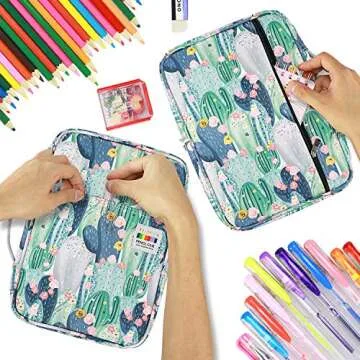 YOUSHARES Cactus 166 Slots Pencil Case for Artists