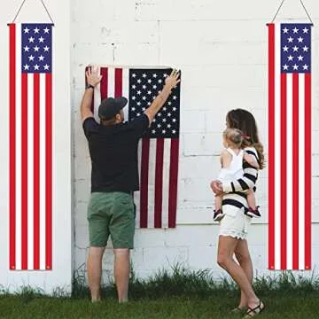 Patriotic American Flag Banners for 4th of July Decor