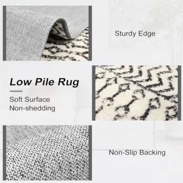 Nailttos Moroccan Washable Runner Rug - Cozy Non-Slip Design