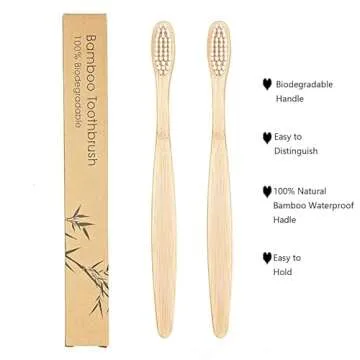 SEVENHEAD Bamboo Toothbrushes - Eco Friendly & Soft Bristles