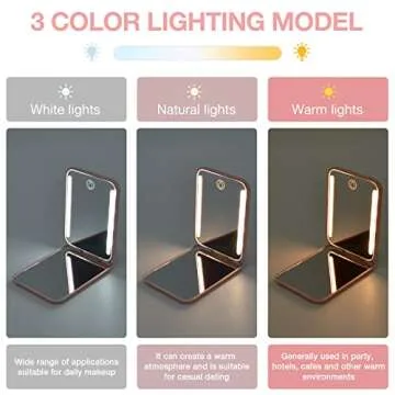 Kintion LED Pocket Mirror - Portable & Rechargeable