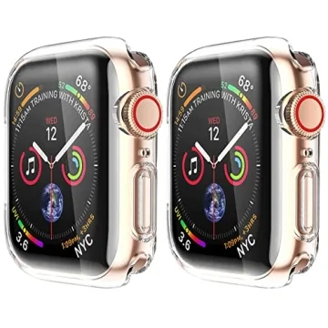 HANKN 2 Pack 41mm Clear Screen Protector Case for Apple Watch Series 9 8 7