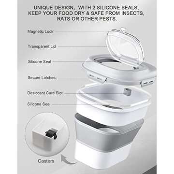 Somkaco Airtight Dog Food Storage Container with Wheels