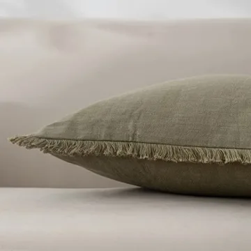 Linen Fringed Decorative Pillow Cover for Cozy Comfort