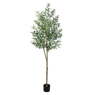 Yepdin Artificial Olive Tree, 6ft Tall Fake Olive Trees with Plastic Pot for Office and Home Decor, Decorative Artificial Olive Plant for Indoors and Outdoors, All Year Round Decoration