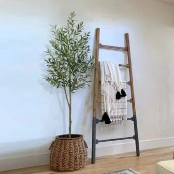 Yepdin Artificial Olive Tree, 6ft Tall Fake Olive Trees with Plastic Pot for Office and Home Decor, Decorative Artificial Olive Plant for Indoors and Outdoors, All Year Round Decoration