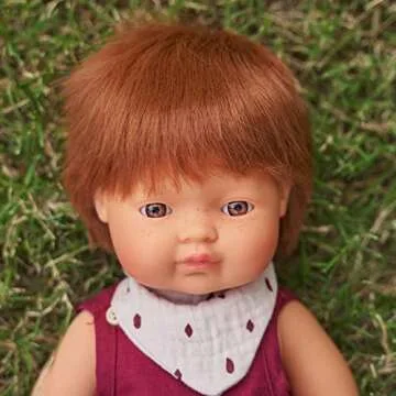Miniland Doll 15'' Caucasian Boy Redhead (Box) - Made in Spain, Anatomically Correct, Quality