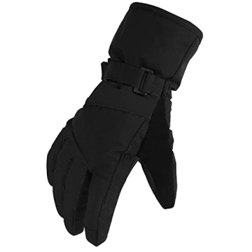 MAGARROW Kids Winter Gloves Windproof Water-Resistant Snow Boys Girls Gloves (All-Black, 4-6 Years)