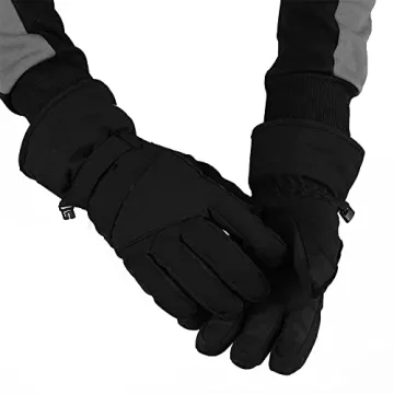 MAGARROW Kids Winter Gloves Windproof Water-Resistant Snow Boys Girls Gloves (All-Black, 4-6 Years)