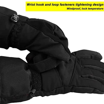 MAGARROW Kids Winter Gloves Windproof Water-Resistant Snow Boys Girls Gloves (All-Black, 4-6 Years)