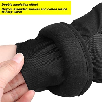 MAGARROW Kids Winter Gloves Windproof Water-Resistant Snow Boys Girls Gloves (All-Black, 4-6 Years)