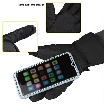 MAGARROW Kids Winter Gloves Windproof Water-Resistant Snow Boys Girls Gloves (All-Black, 4-6 Years)