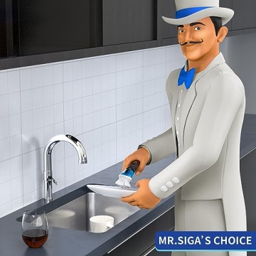 MR.SIGA Dish Brush with Soap Dispenser for Effortless Cleaning