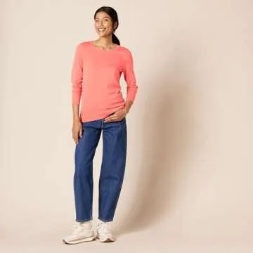 Amazon Essentials Women's Classic Fit Lightweight Long-Sleeve Crewneck Sweater