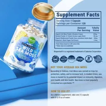 MAJU Wild Irish Sea Moss Capsules for Energy and Wellness