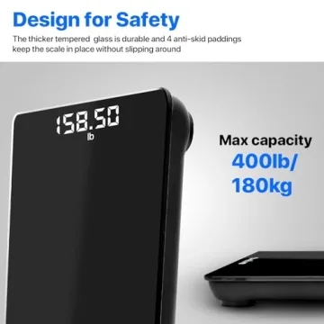 Digital Bathroom Scale Accurate to 0.1lb with LED Display