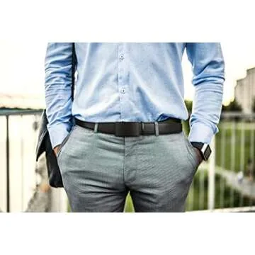 Zitahli Belt Men, Ratchet Belt Dress with 1 3/8" Premium Leather,Slide Belt with Easier Adjustable A...