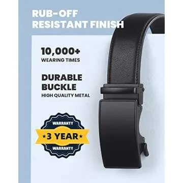 Zitahli Belt Men, Ratchet Belt Dress with 1 3/8" Premium Leather,Slide Belt with Easier Adjustable Automatic Buckle,Trim to Fit Size 30"-36"