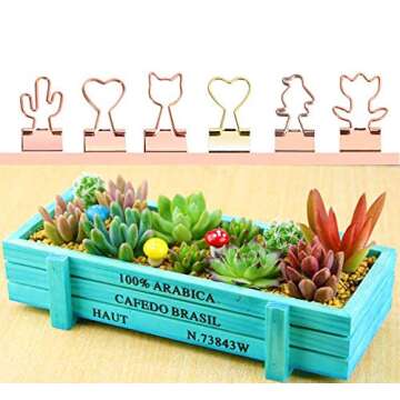 Cat Binder Clips,Rose Gold Cute Metal Binder Clips with Cat Shaped 3/4-Inch Small Office Supplies for Cat Lovers Decor (12Pcs)