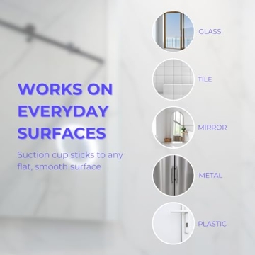 hula+ Phone Holder Portable Mount, Reusable Stand for Shower, Mirror, Kitchen, Window, & Bathroom, Adjustable Rotation for Content, TikTok, Instagram, Movies, Music (Double Suction)