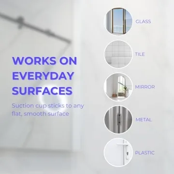 hula+ Phone Holder Portable Mount, Reusable Stand for Shower, Mirror, Kitchen, Window, & Bathroom, Adjustable Rotation for Content, TikTok, Instagram, Movies, Music (Double Suction)