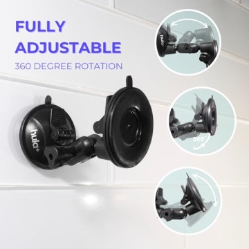hula+ Phone Holder Portable Mount, Reusable Stand for Shower, Mirror, Kitchen, Window, & Bathroom, Adjustable Rotation for Content, TikTok, Instagram, Movies, Music (Double Suction)