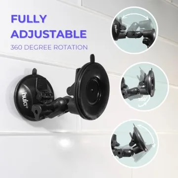 hula+ Phone Holder Portable Mount, Reusable Stand for Shower, Mirror, Kitchen, Window, & Bathroom, Adjustable Rotation for Content, TikTok, Instagram, Movies, Music (Double Suction)