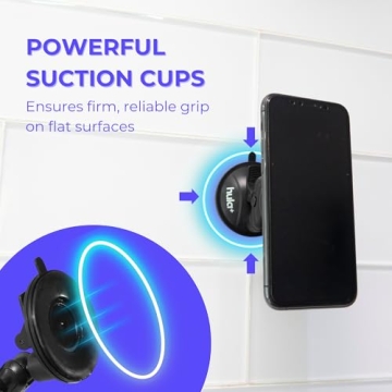 hula+ Phone Holder Portable Mount, Reusable Stand for Shower, Mirror, Kitchen, Window, & Bathroom, Adjustable Rotation for Content, TikTok, Instagram, Movies, Music (Double Suction)