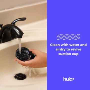 hula+ Phone Holder Portable Mount, Reusable Stand for Shower, Mirror, Kitchen, Window, & Bathroom, Adjustable Rotation for Content, TikTok, Instagram, Movies, Music (Double Suction)