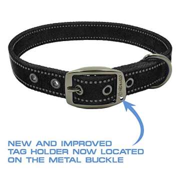 Max and Neo MAX Reflective Metal Buckle Dog Collar - We Donate a Collar to a Dog Rescue for Every Collar Sold (Large, Teal)