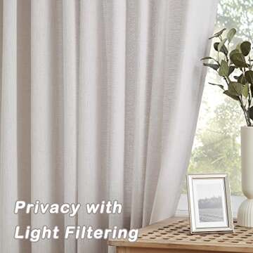 Elegant Enactex Linen Textured Light Filtering Curtains