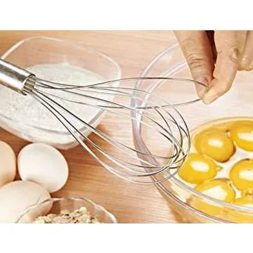 VITASUNHOW 10" Stainless Steel Whisk with Egg Separator