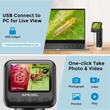 800X APEXEL Kids Handheld Digital Microscope