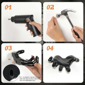 KABYTWO Scary Halloween Decorations Indoor-Pack of 3 Wall Mounted Spooky Hands with Candles,Life-Sized Horror Decoration Hands for Halloween Wall Art,Vintage Halloween Home Decor Gothic Decors