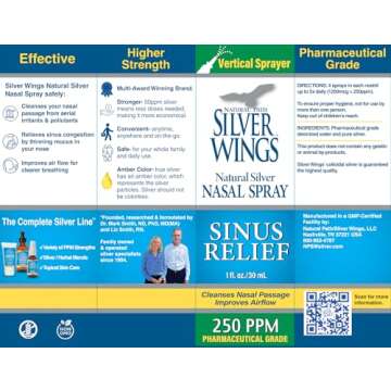 Natural Path Silver Wings Sinus Relief Natural Silver Nasal Spray - 250ppm - 1oz