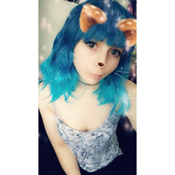 Vibrant Cosplay Wig Ombre Blue Synthetic Hair 14"