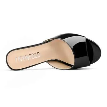 TNYNFBEB Women’s Stiletto High Heel Sandals - Elegant Black
