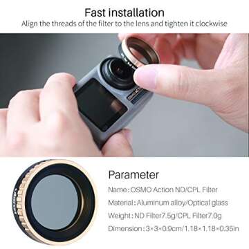ULANZI OSMO Action ND32 Filter Camera Lens Filters for DJI OSMO Action Cinematographer Photography Accessories