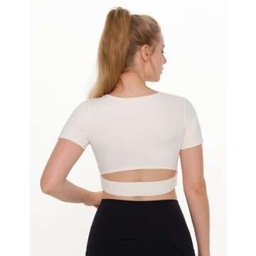 Stylish ENERBLOOM Women's Workout Crop Tops with Bra Pad