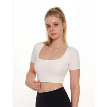 Stylish ENERBLOOM Women's Workout Crop Tops with Bra Pad